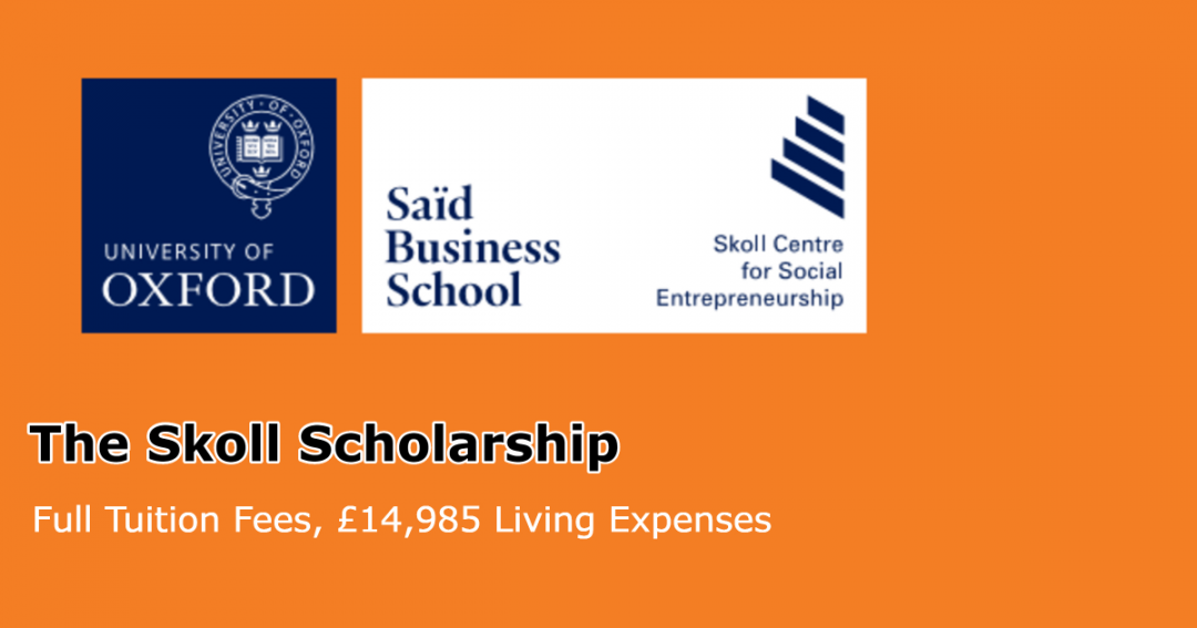 MBA Skoll Scholarships At University Of Oxford In UK